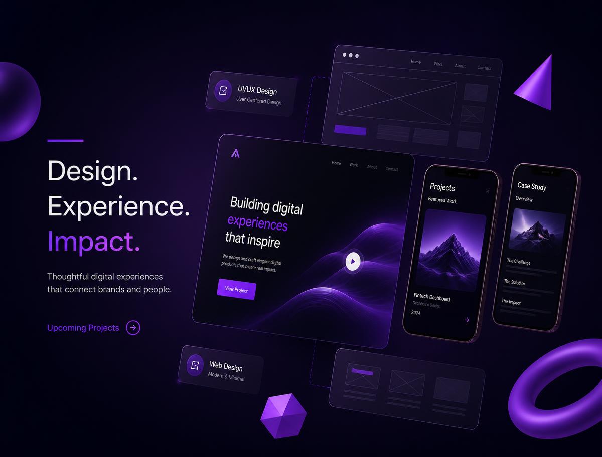 Abstract preview of upcoming UI/UX, website, and mobile application projects